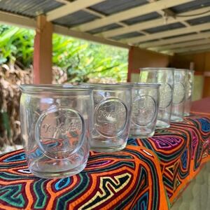 Yorkshire Glasses Set of 6 Clear Embossed Logo Tumblers Barware Decor 2‎ Size